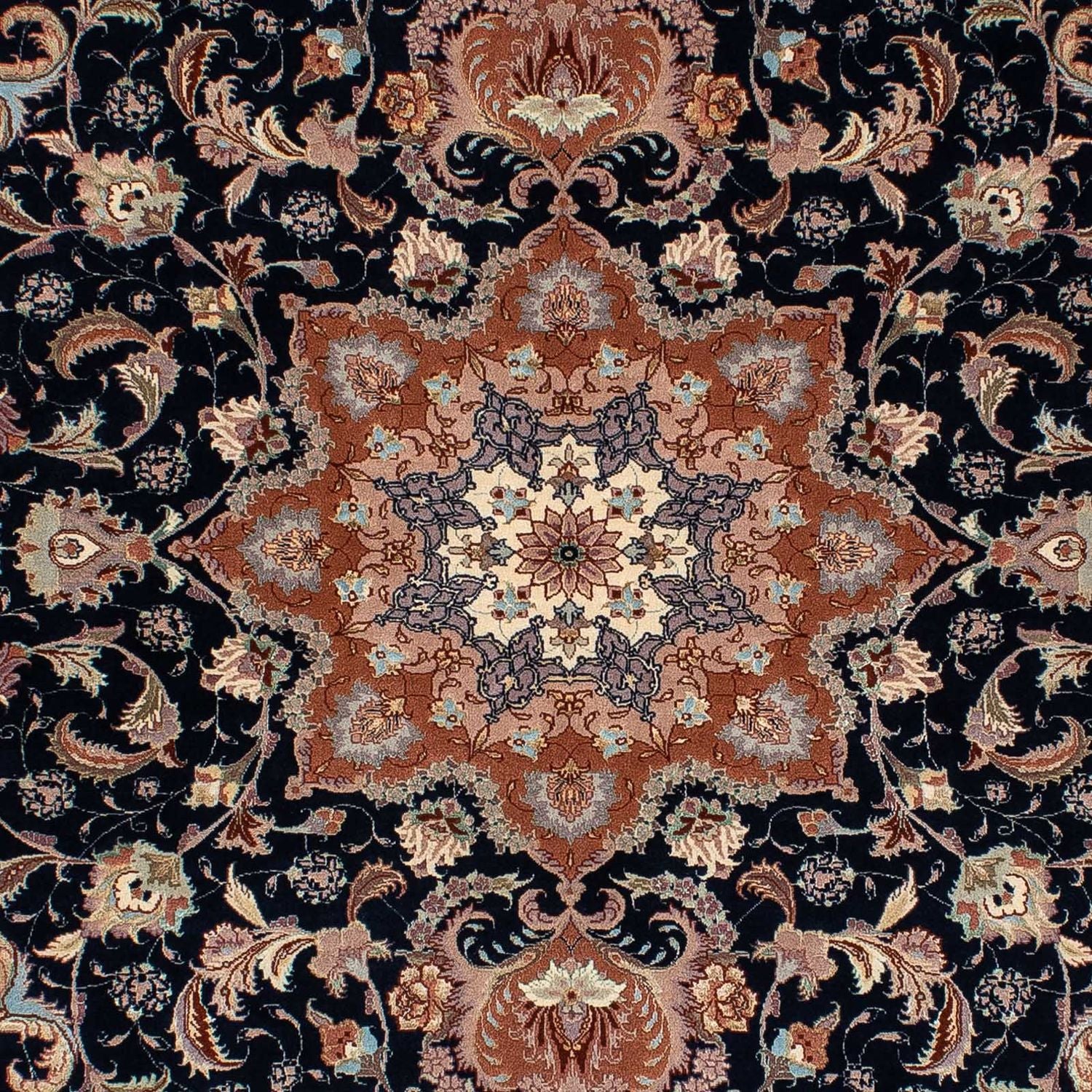 Tapis persan - Tabriz - Royal - 200 x 155 cm - bleu foncé