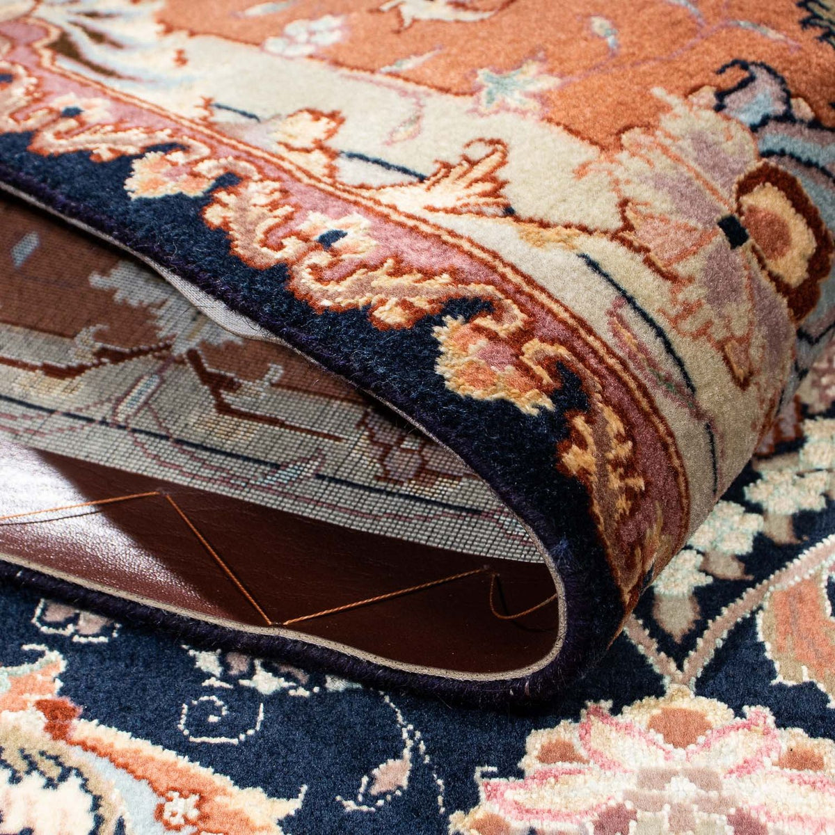 Tapis persan - Tabriz - Royal - 200 x 155 cm - bleu foncé