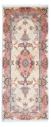 Tapis de couloir Tapis persan - Tabriz - Royal - 203 x 80 cm - beige