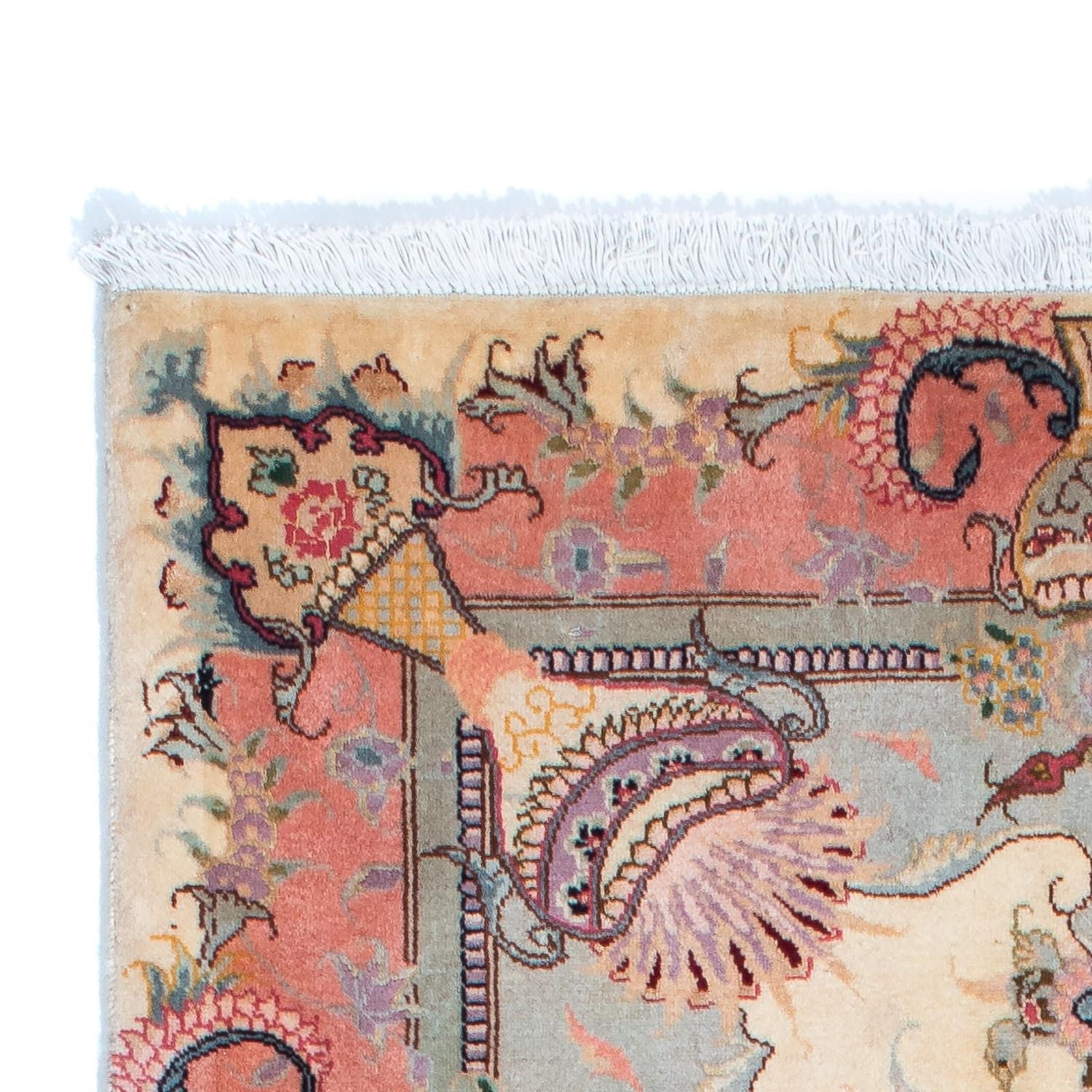 Tapis de couloir Tapis persan - Tabriz - Royal - 203 x 80 cm - beige