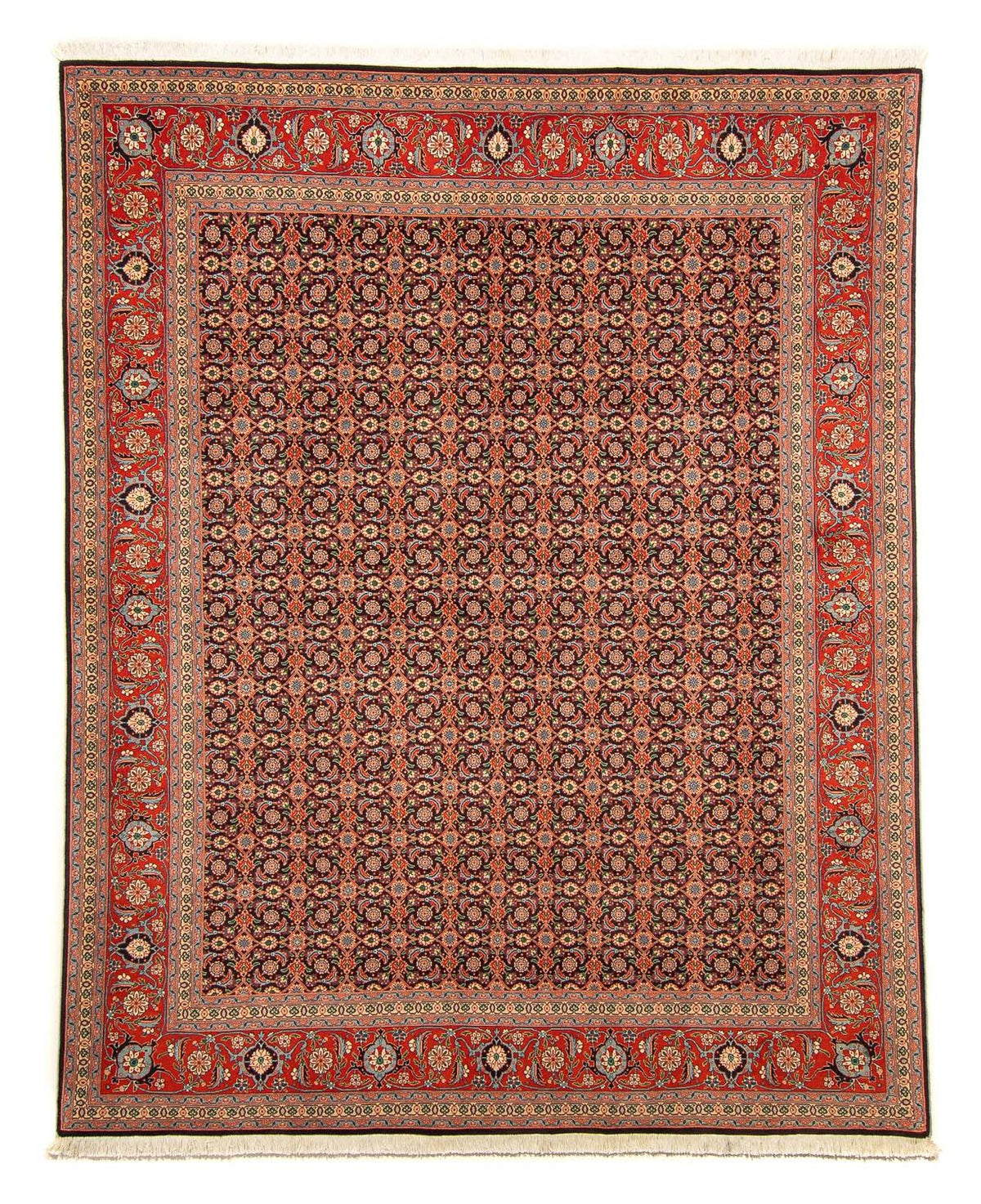 Tapis persan - Tabriz - 252 x 201 cm - bleu foncé