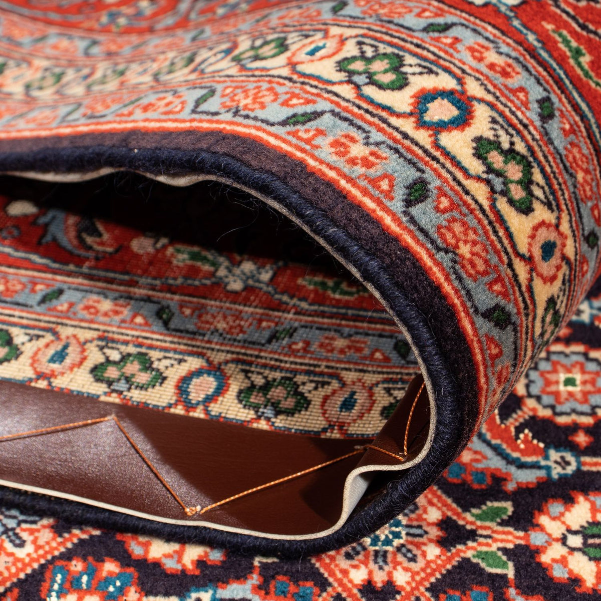 Tapis persan - Tabriz - 252 x 201 cm - bleu foncé