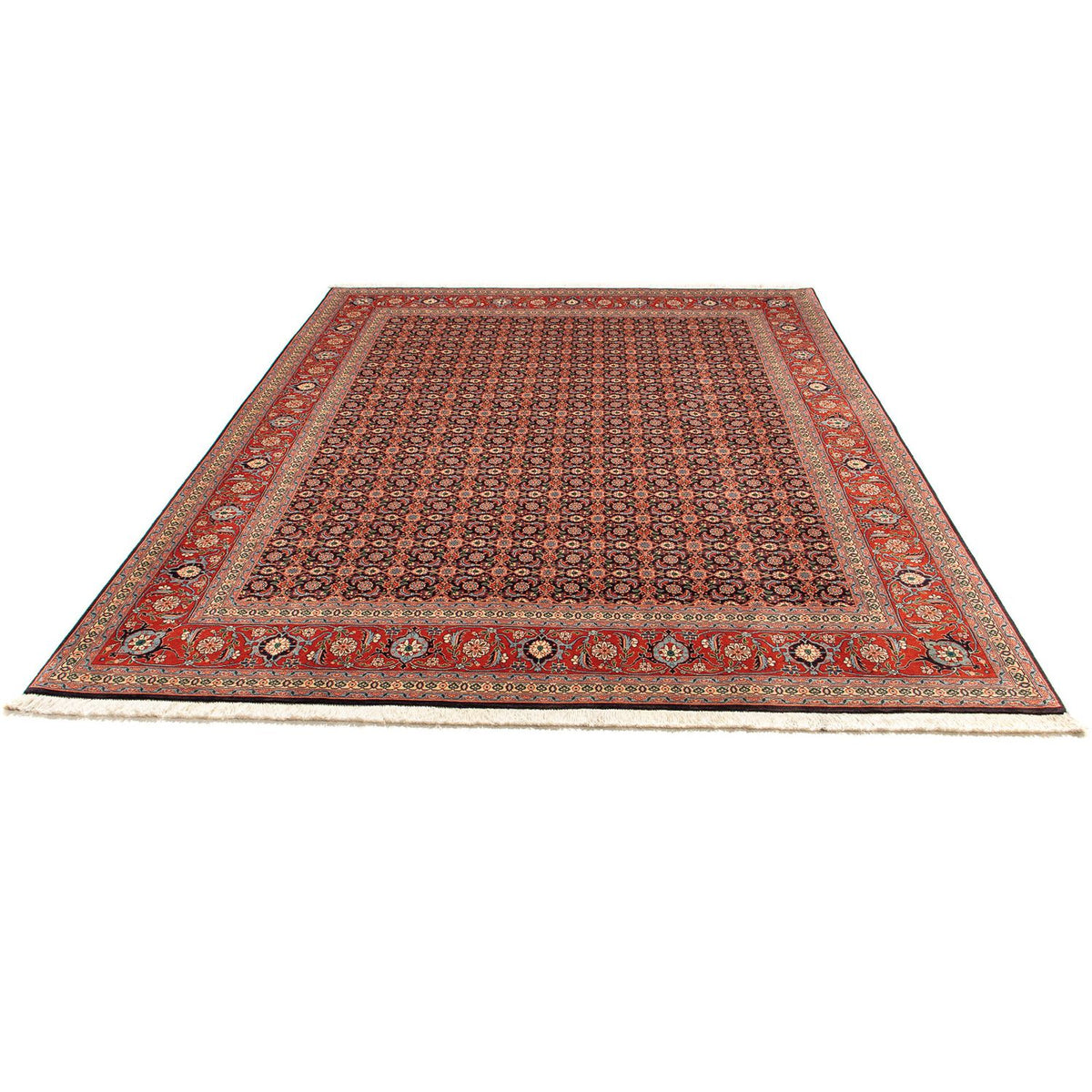 Tapis persan - Tabriz - 252 x 201 cm - bleu foncé