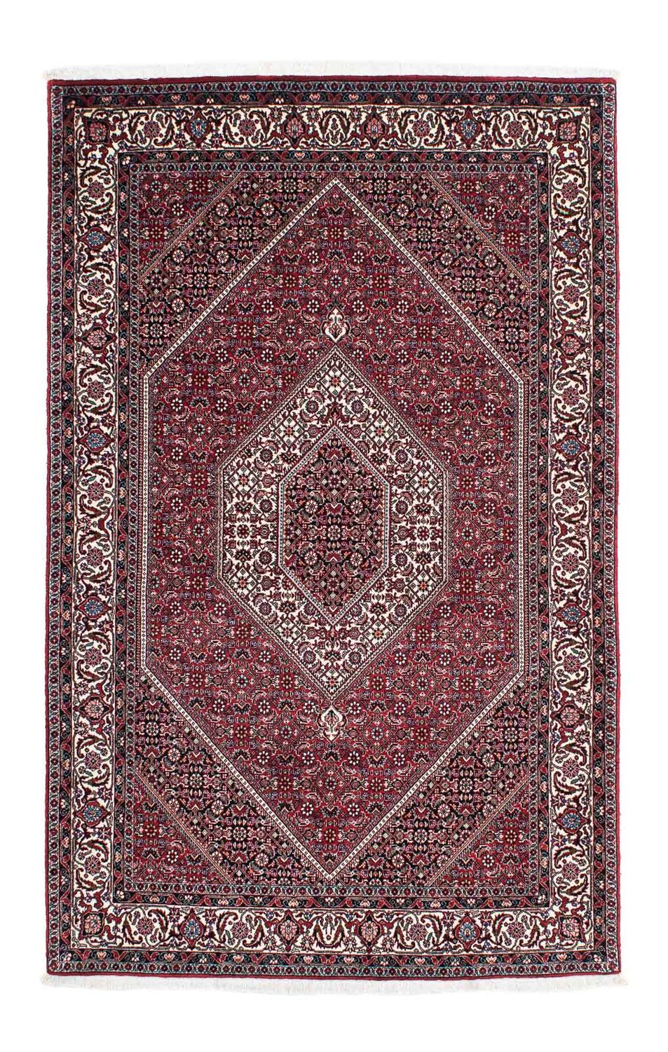 Tapis persan - Bidjar - 209 x 132 cm - rouge clair