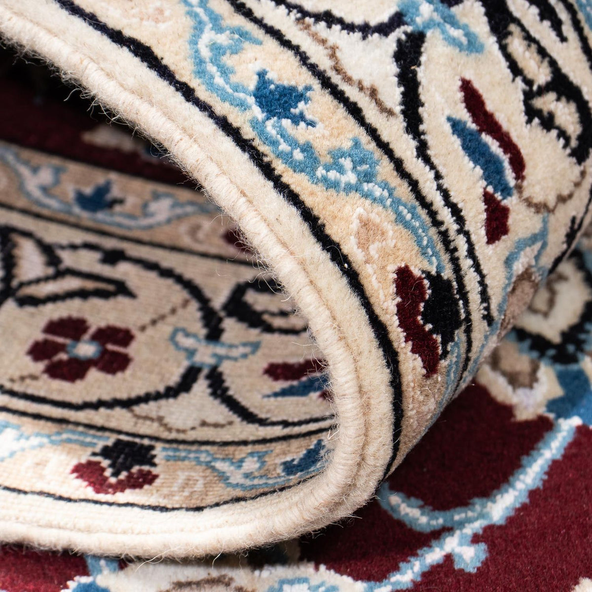 Tapis persan - Nain - Royal - 182 x 110 cm - rouge foncé