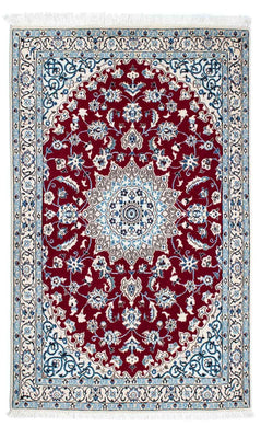 Tapis de couloir Tapis persan - Nain - Royal - 177 x 107 cm - rouge foncé