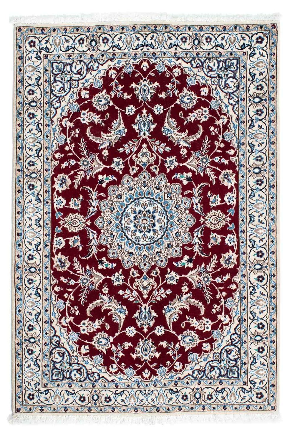 Tapis persan - Nain - Royal - 163 x 115 cm - rouge foncé