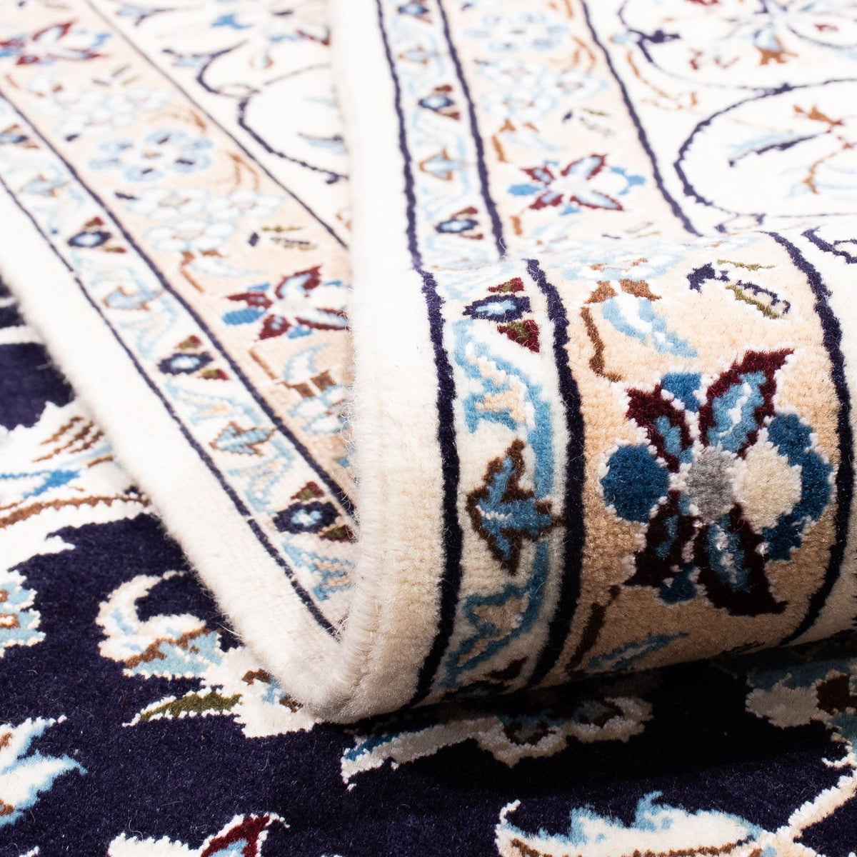 Tapis persan - Nain - Royal - 251 x 200 cm - bleu foncé