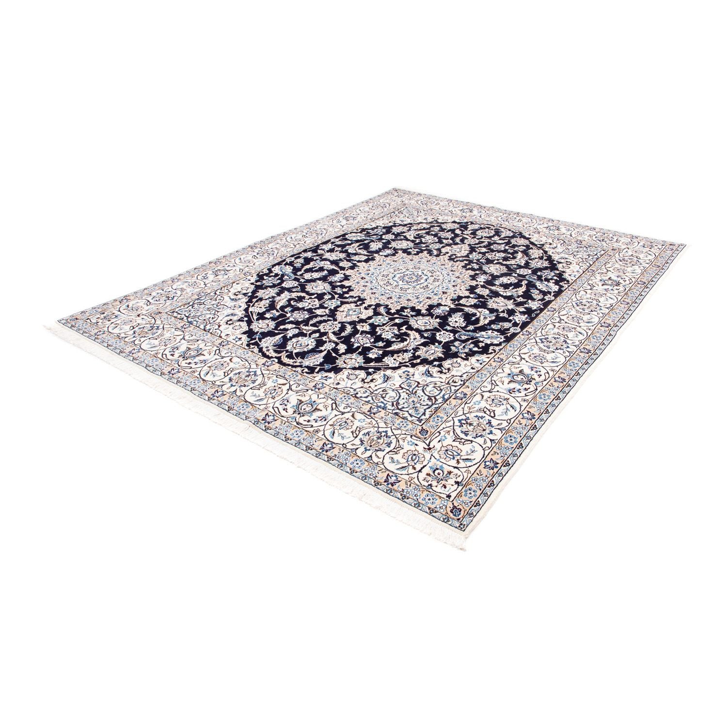 Tapis persan - Nain - Royal - 251 x 200 cm - bleu foncé