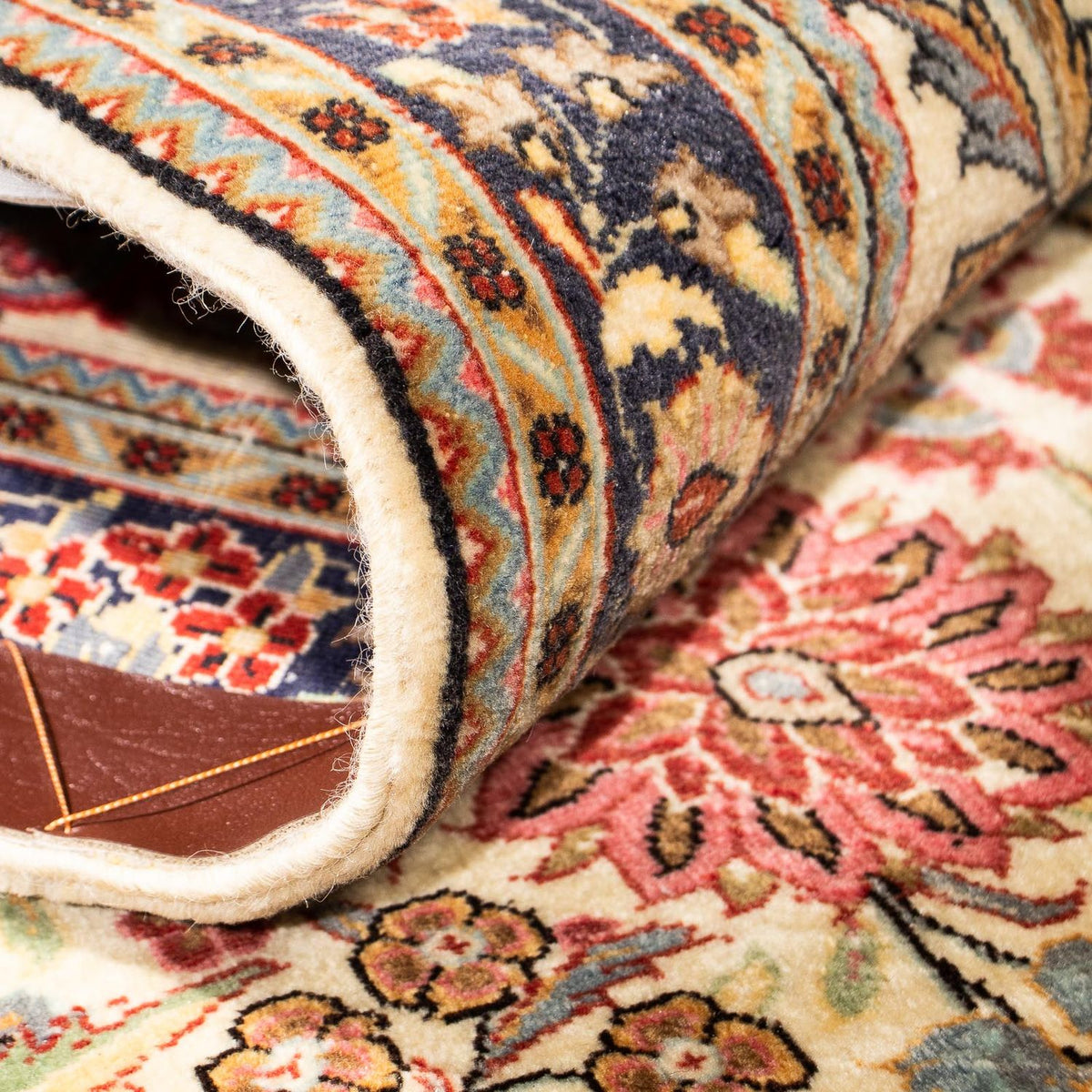 Tapis de couloir Tapis persan - Ghom - 267 x 69 cm - beige