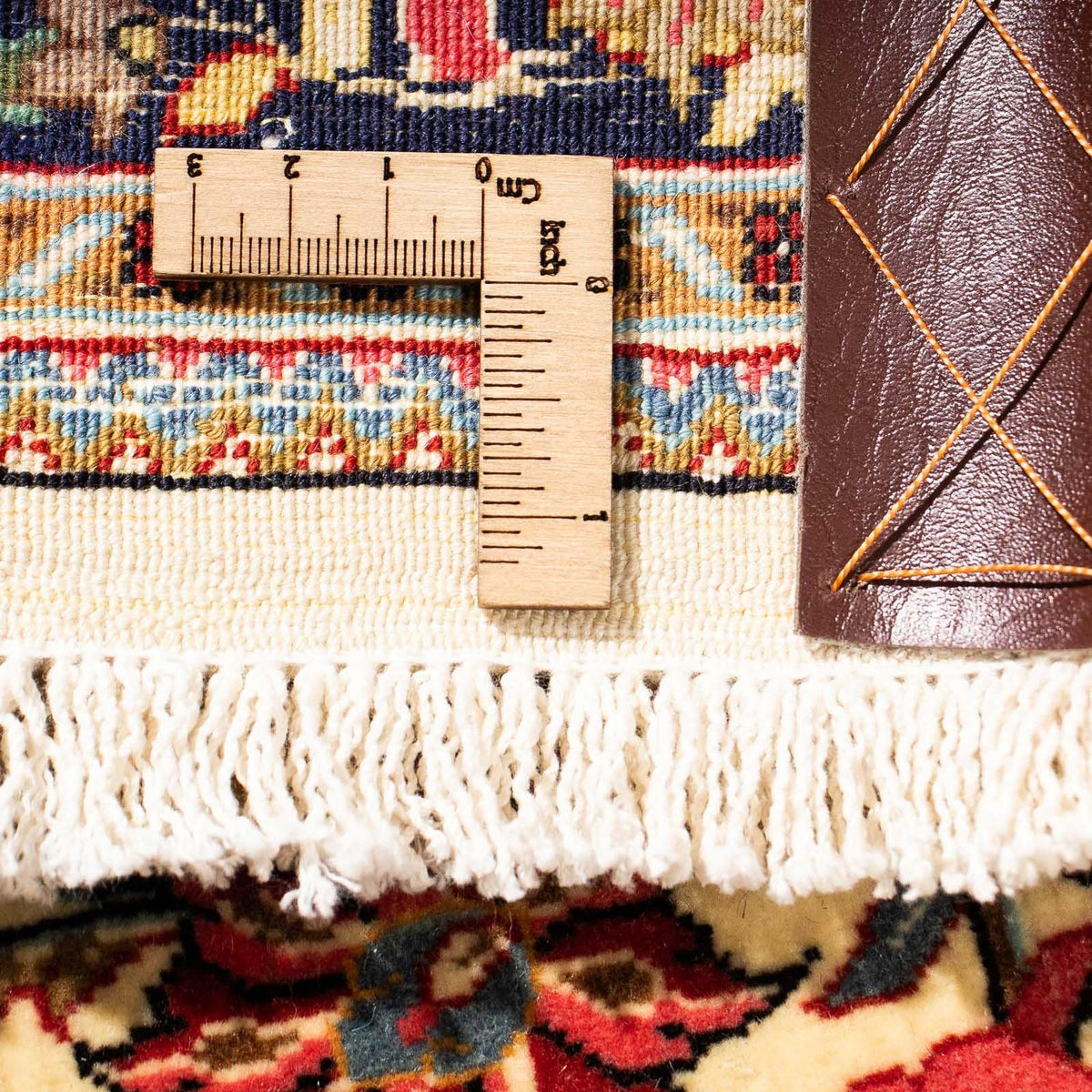 Tapis de couloir Tapis persan - Ghom - 265 x 70 cm - beige