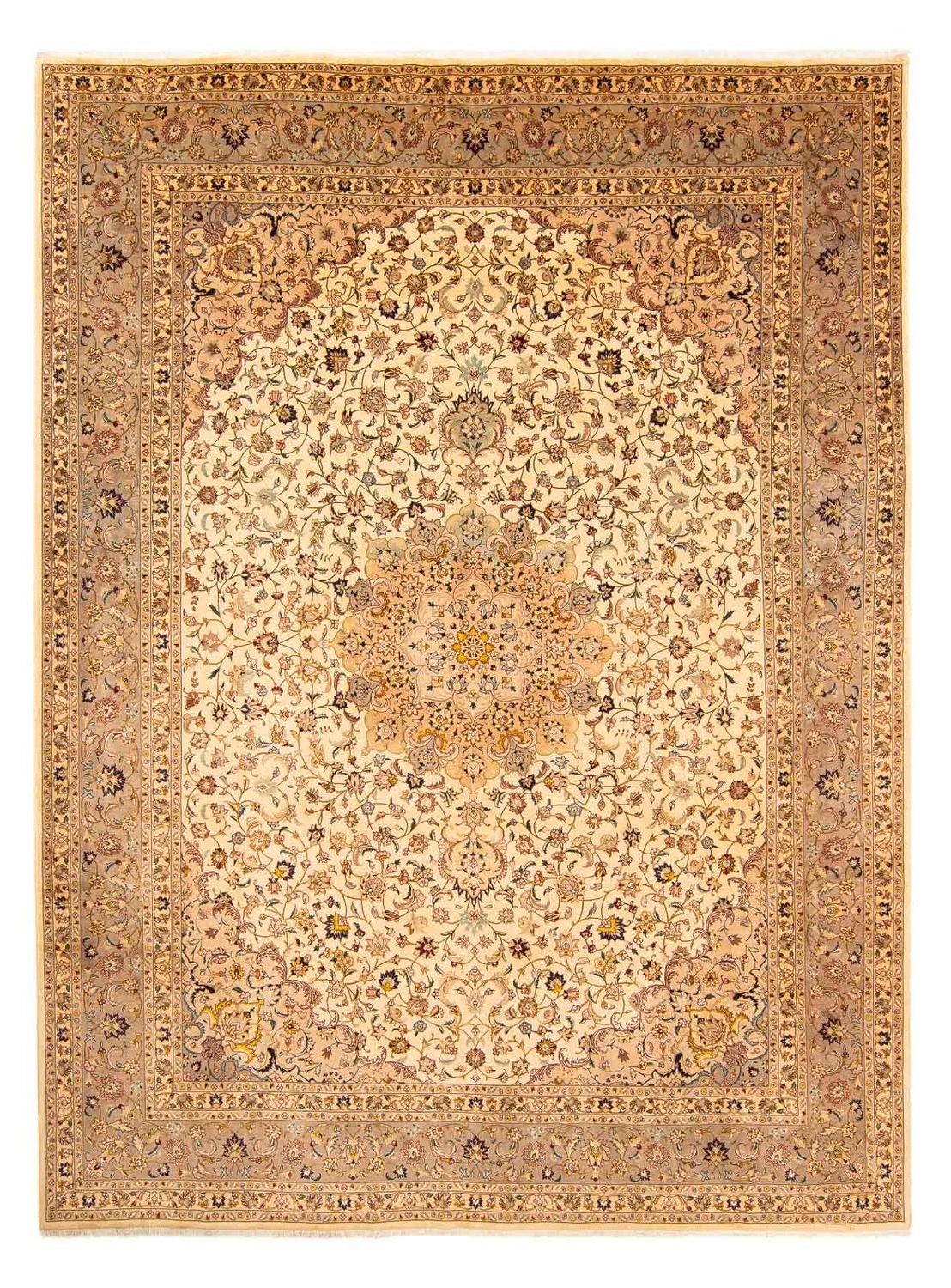 Tapis persan - Tabriz - 377 x 298 cm - marron clair
