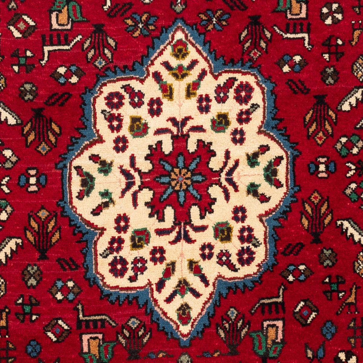 Tapis persan - Nomadic - 148 x 102 cm - rouge foncé
