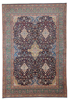 Tapis persan - Classique - 438 x 305 cm - bleu foncé