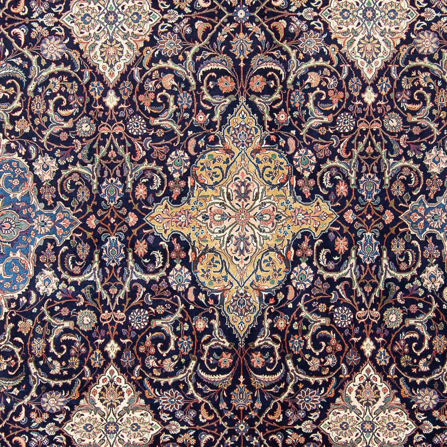 Tapis persan - Classique - 438 x 305 cm - bleu foncé