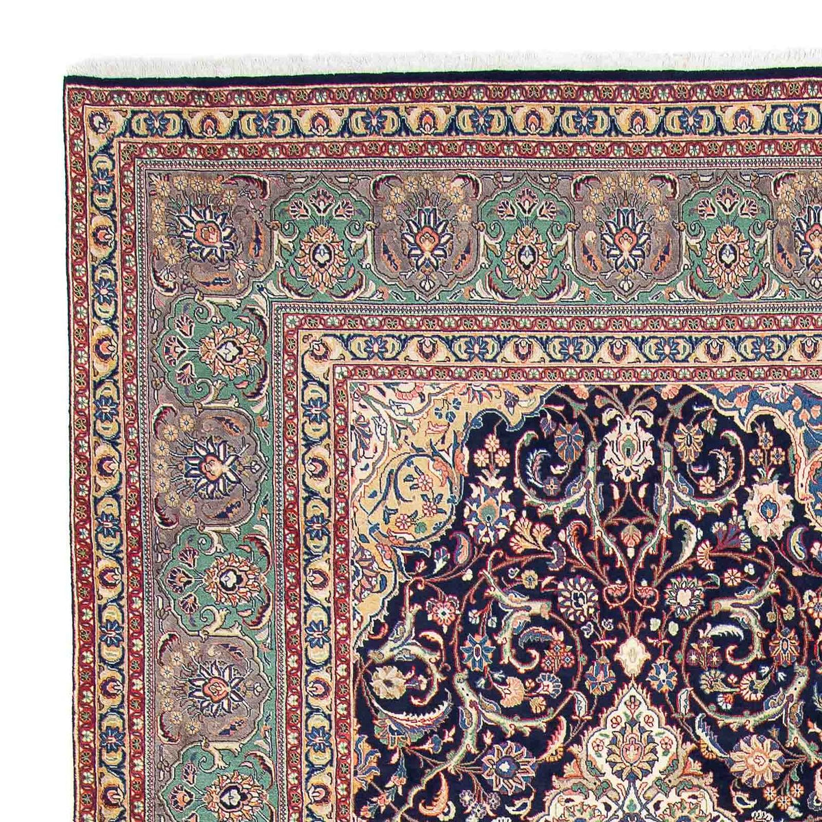Tapis persan - Classique - 438 x 305 cm - bleu foncé