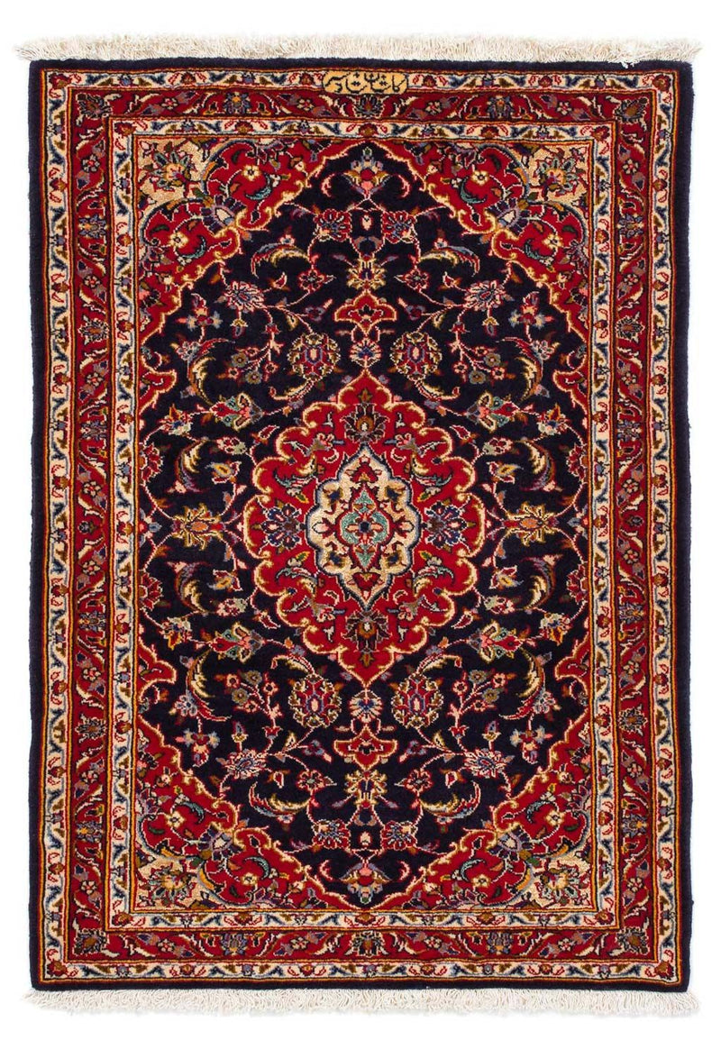 Tapis persan - Keshan - 116 x 78 cm - bleu foncé