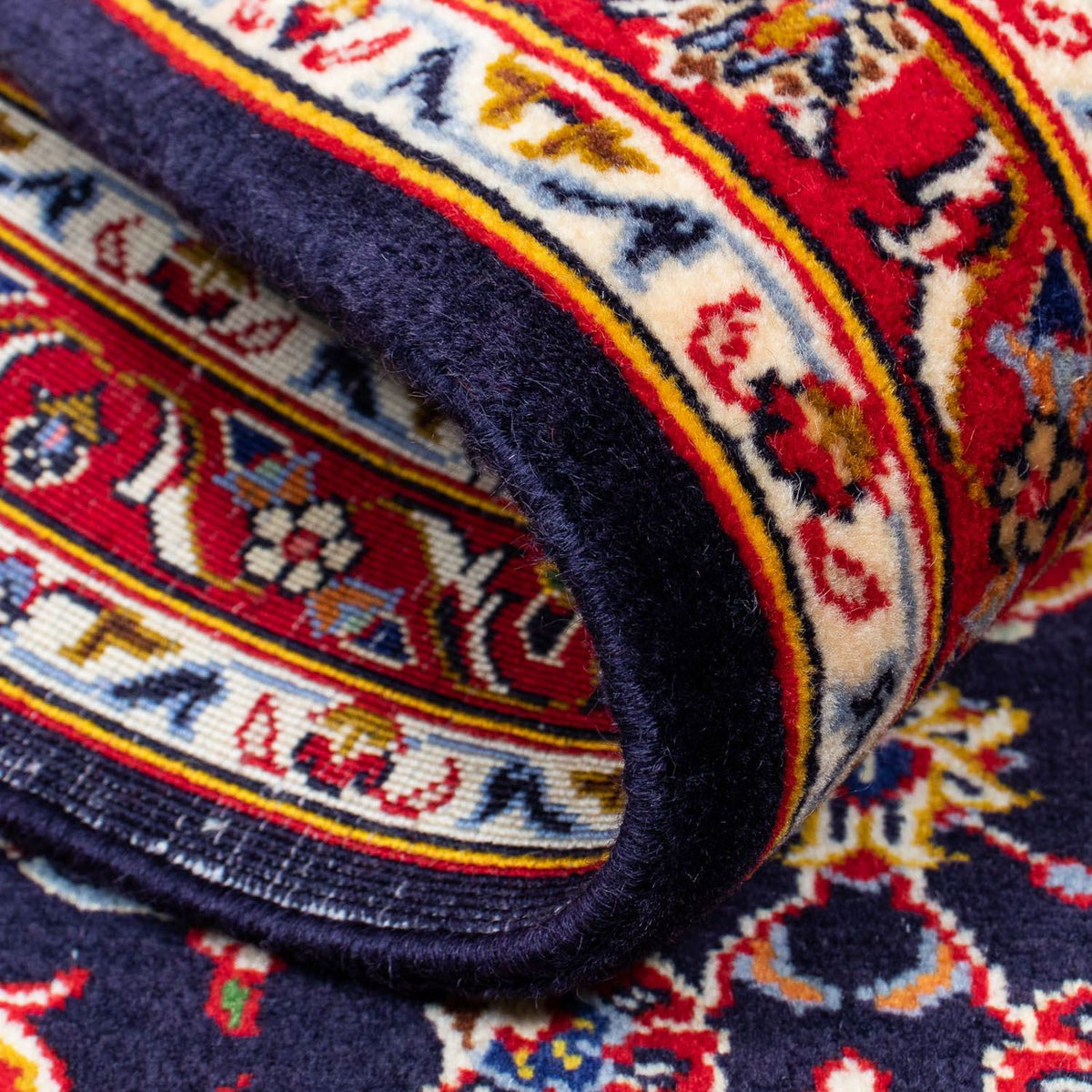 Tapis persan - Keshan - 116 x 78 cm - bleu foncé