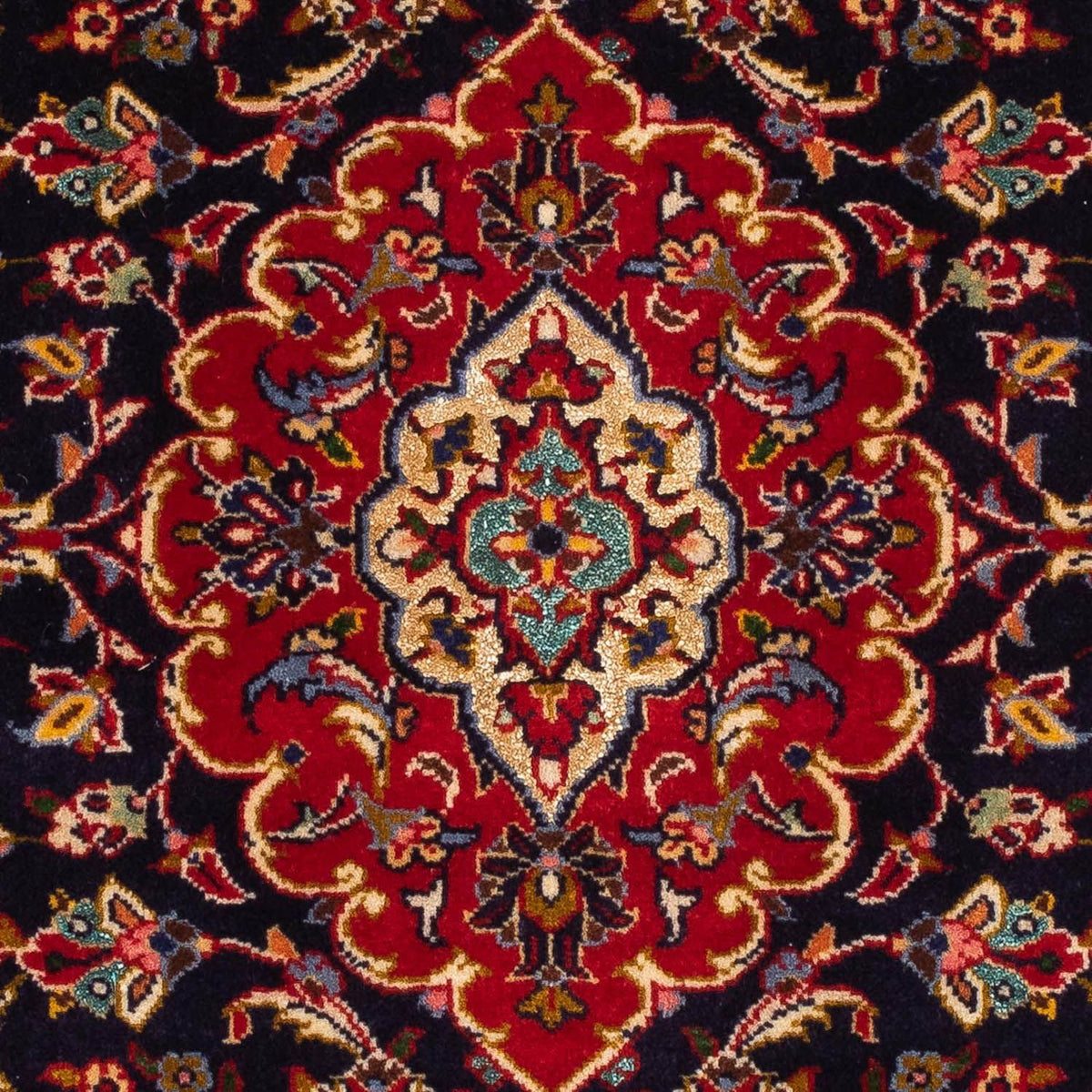 Tapis persan - Keshan - 118 x 80 cm - bleu foncé