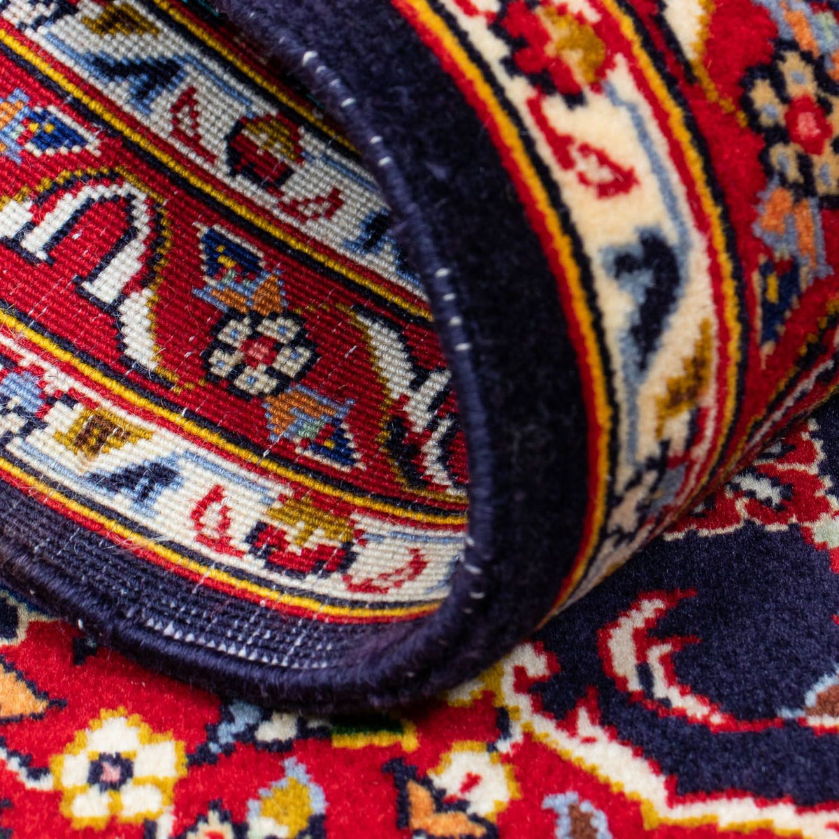 Tapis persan - Keshan - 118 x 80 cm - bleu foncé