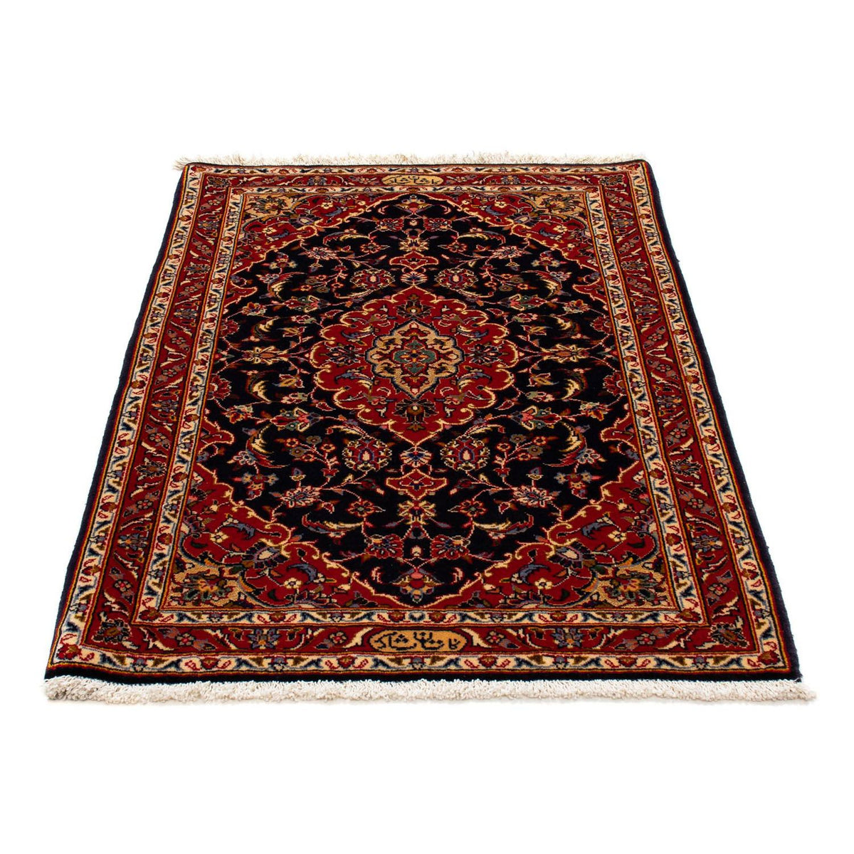 Tapis persan - Keshan - 118 x 80 cm - bleu foncé