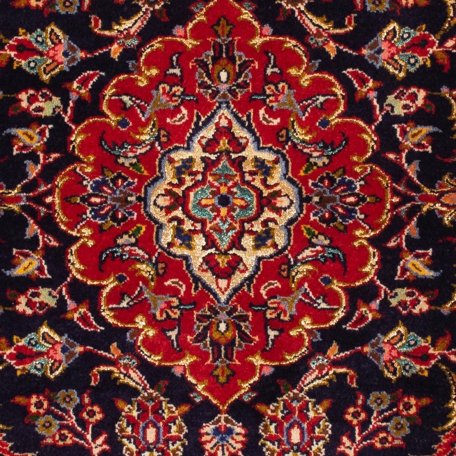 Tapis persan - Keshan - 121 x 79 cm - bleu foncé