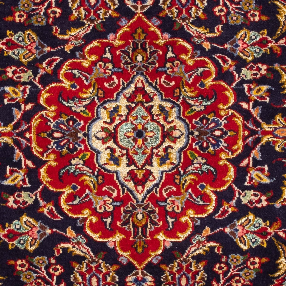 Tapis persan - Keshan - 113 x 78 cm - bleu foncé