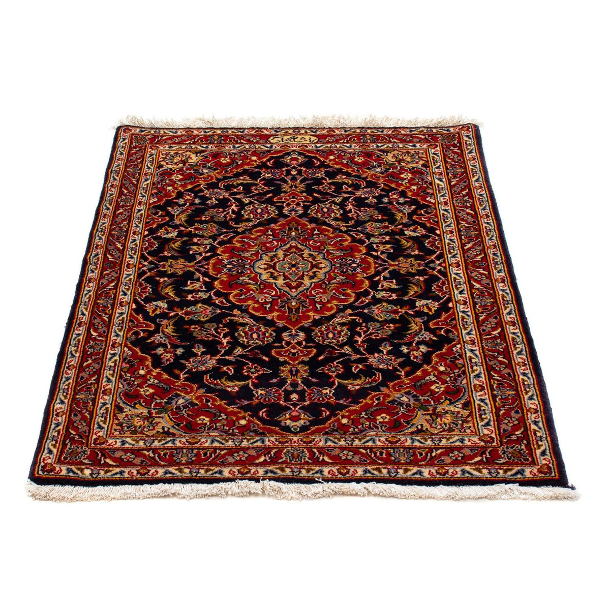 Tapis persan - Keshan - 113 x 78 cm - bleu foncé