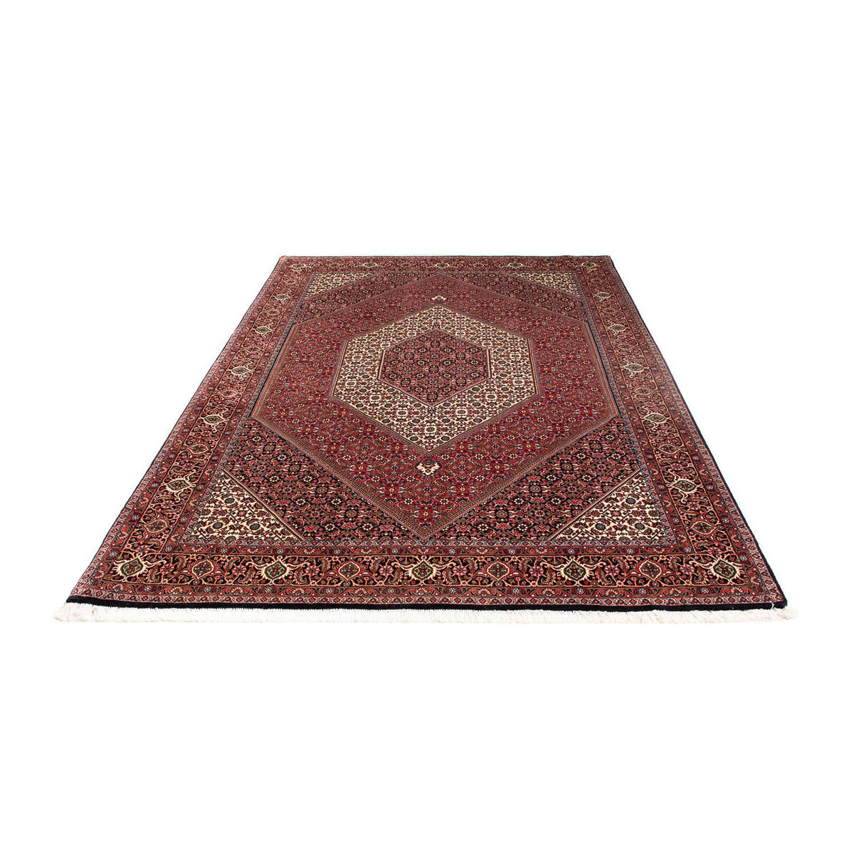 Tapis persan - Bidjar - 238 x 175 cm - rouge foncé