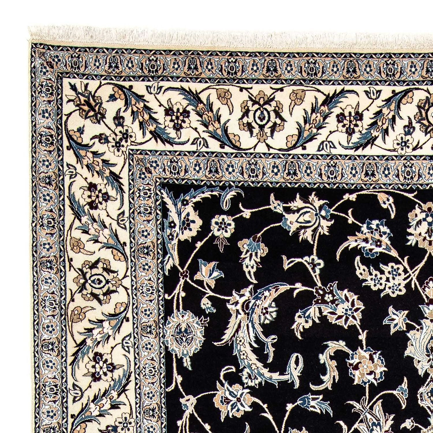 Tapis persan - Nain - Premium - 309 x 200 cm - bleu foncé