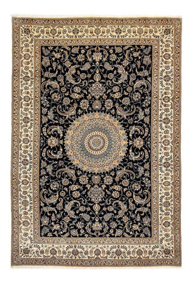 Tapis persan - Nain - Premium - 290 x 195 cm - bleu foncé