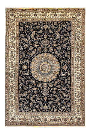 Tapis persan - Nain - Premium - 290 x 195 cm - bleu foncé