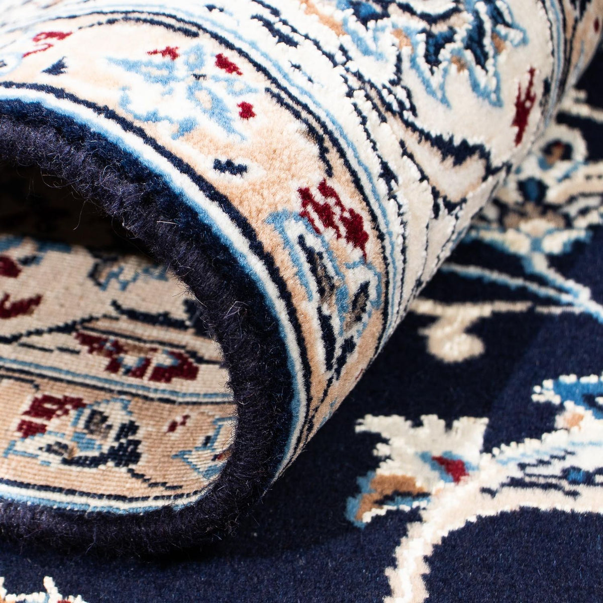 Tapis persan - Nain - Royal - 228 x 155 cm - bleu foncé