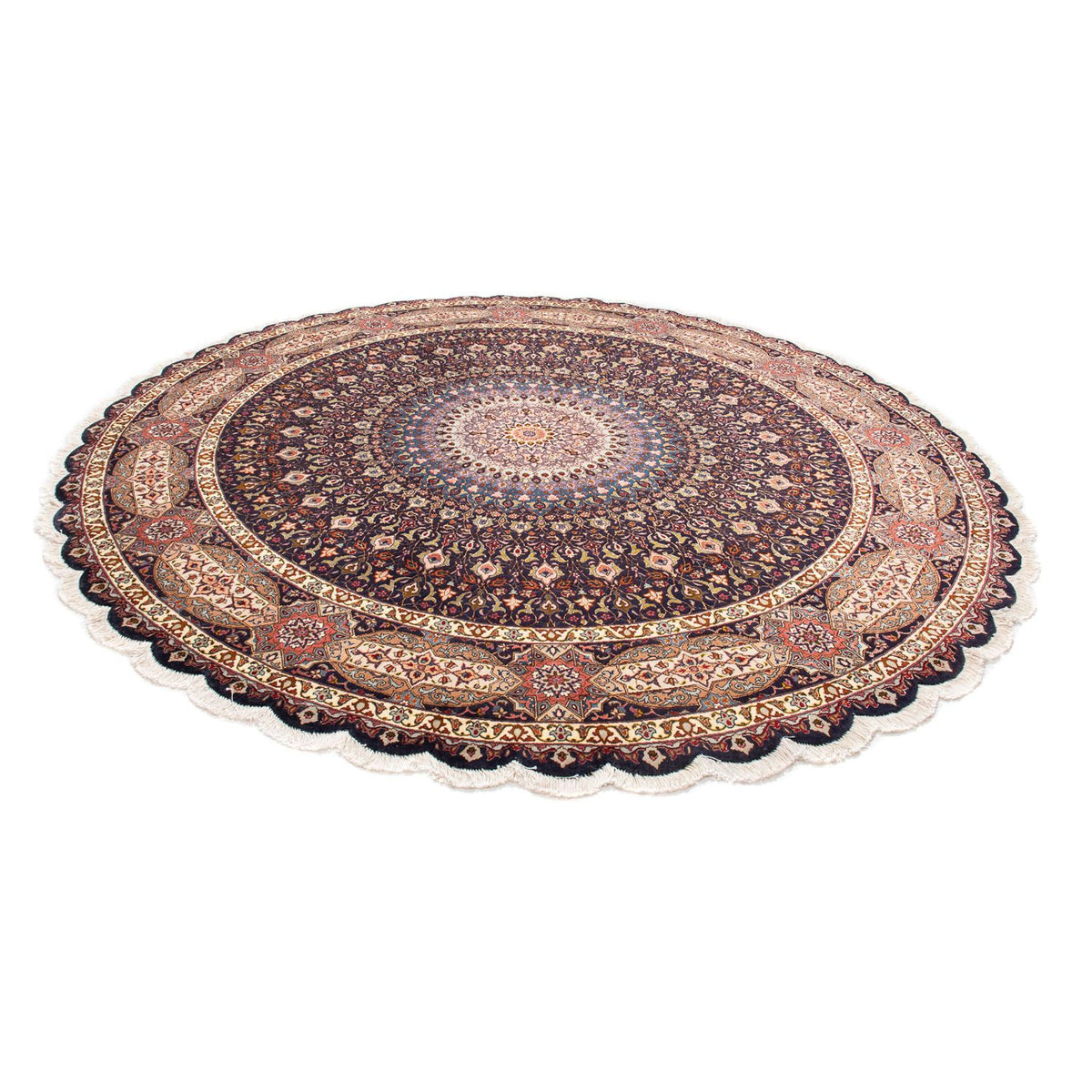 Tapis persan - Tabriz - Royal ronde  - 240 x 240 cm - bleu foncé