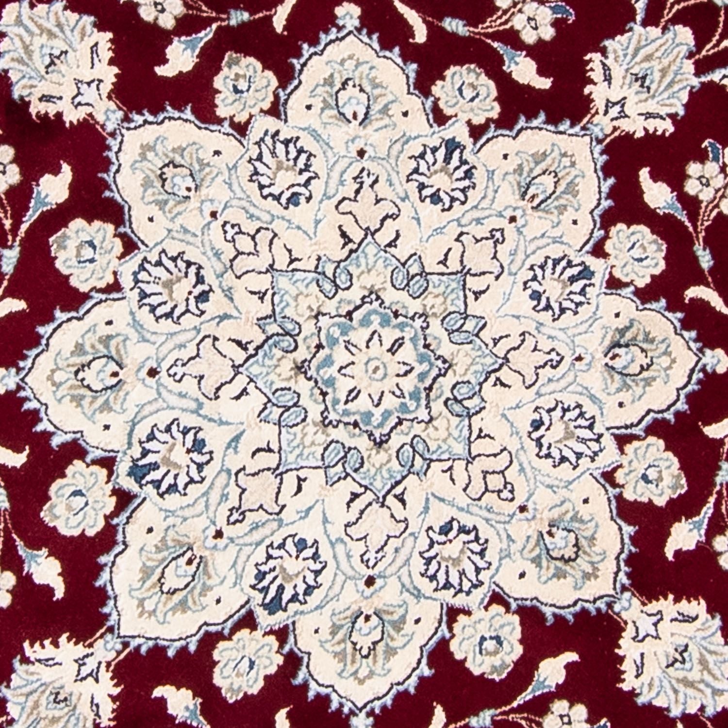Tapis persan - Nain ronde  - 245 x 245 cm - rouge foncé