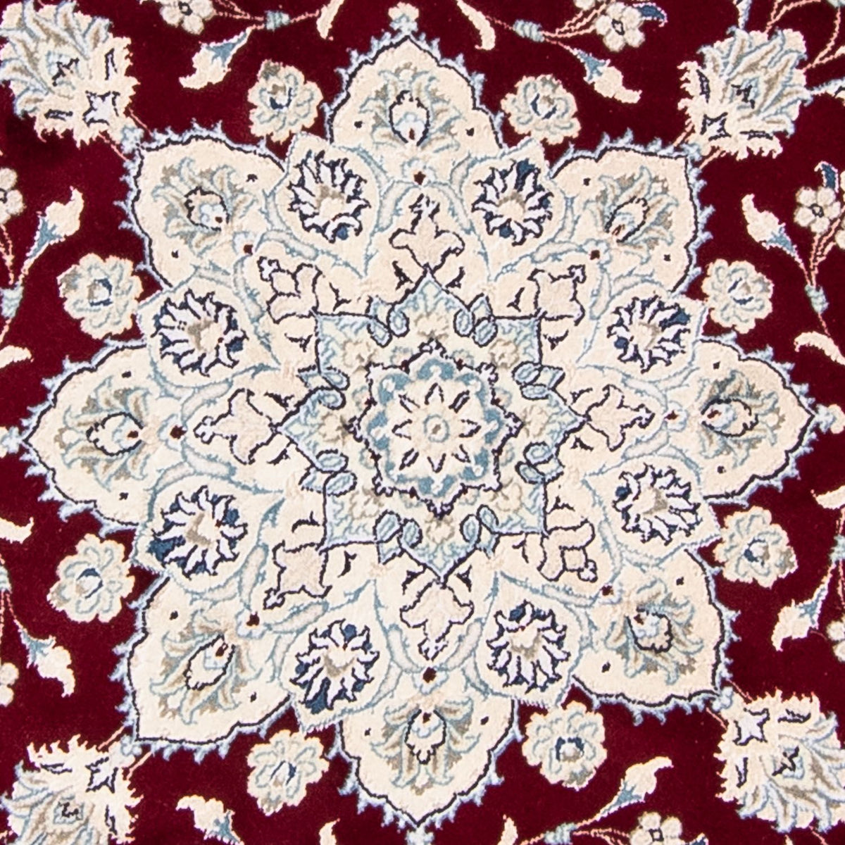 Tapis persan - Nain ronde  - 245 x 245 cm - rouge foncé