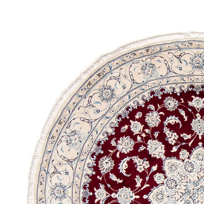 Tapis persan - Nain ronde  - 245 x 245 cm - rouge foncé