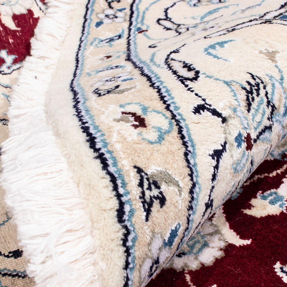 Tapis persan - Nain ronde  - 245 x 245 cm - rouge foncé