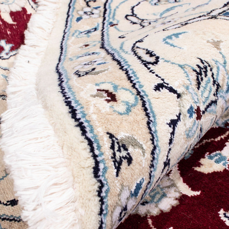 Tapis persan - Nain ronde  - 245 x 245 cm - rouge foncé