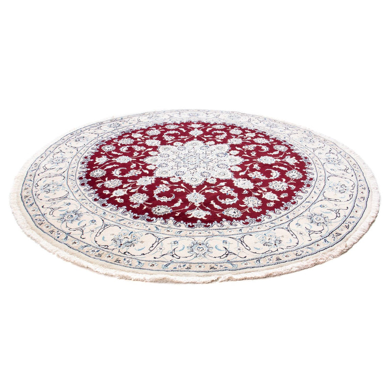 Tapis persan - Nain ronde  - 245 x 245 cm - rouge foncé