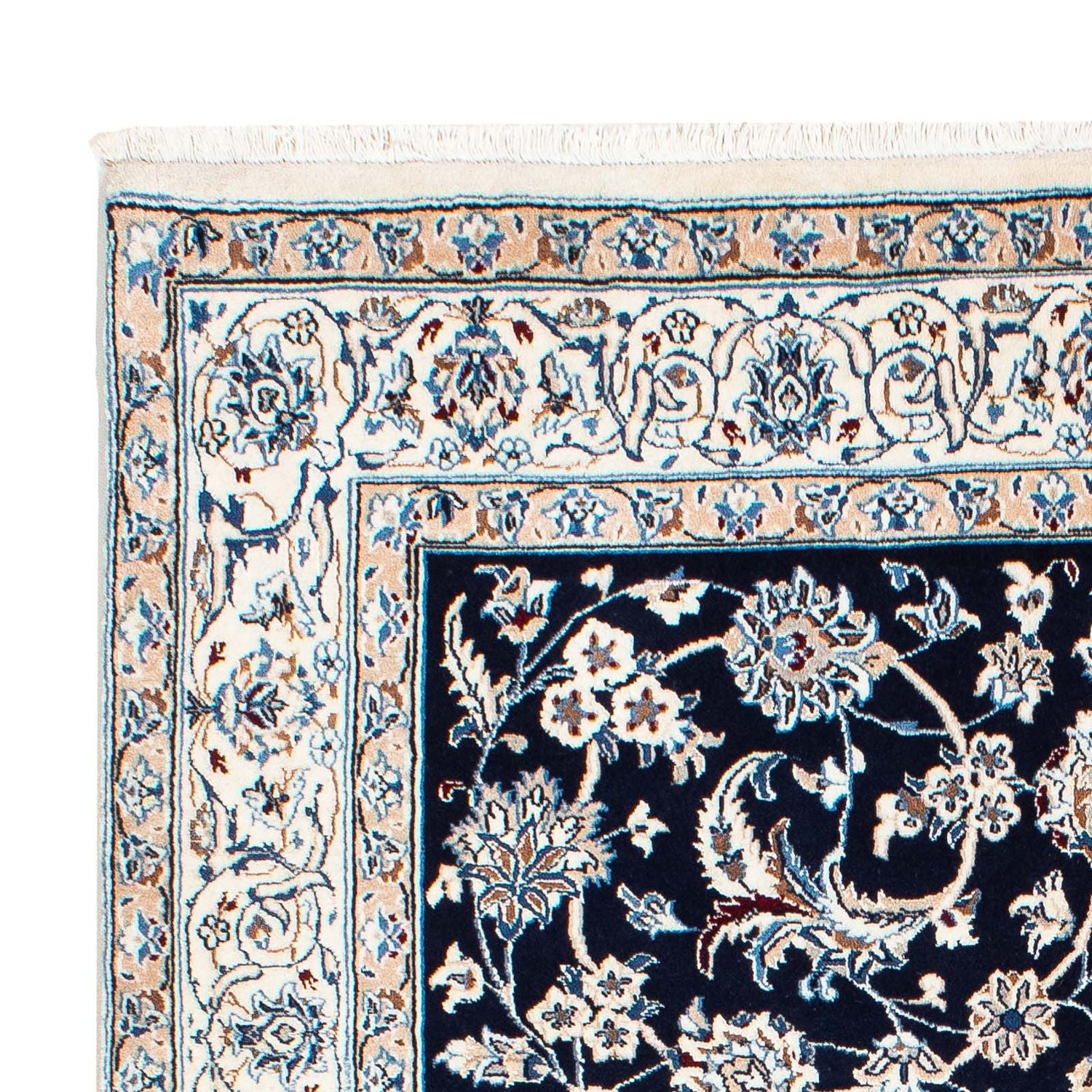 Tapis persan - Nain - Royal - 231 x 155 cm - bleu foncé
