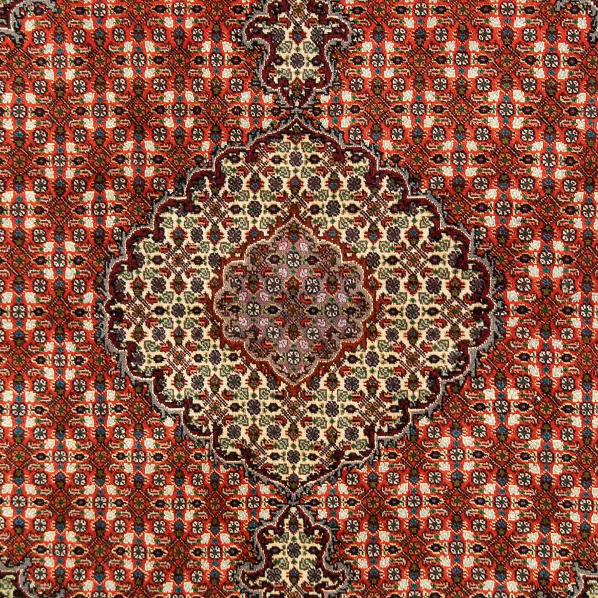 Tapis persan - Tabriz - 191 x 154 cm - rouge foncé