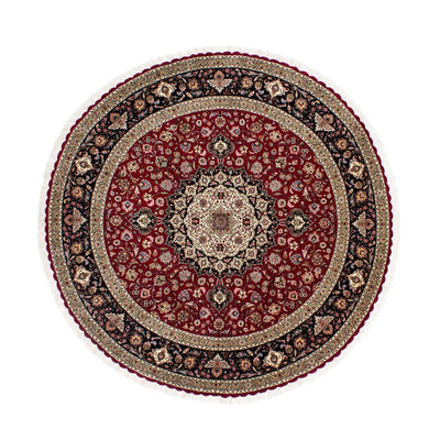 Tapis persan - Tabriz - Royal ronde  - 245 x 245 cm - rouge foncé