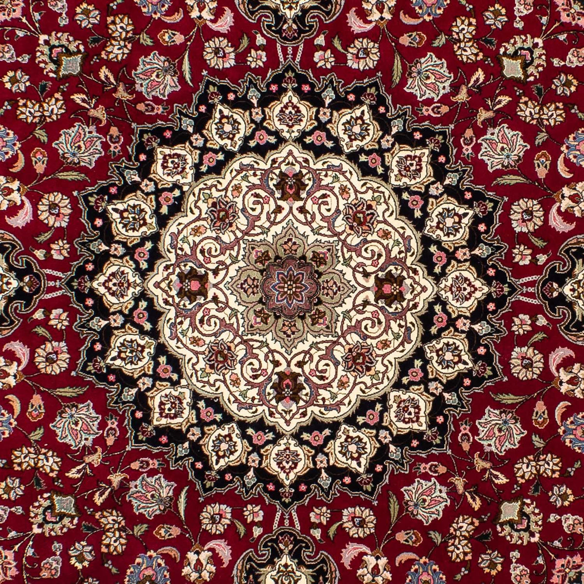 Tapis persan - Tabriz - Royal ronde  - 245 x 245 cm - rouge foncé