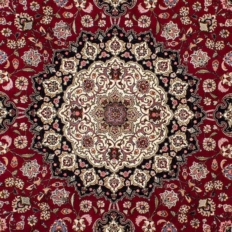 Tapis persan - Tabriz - Royal ronde  - 245 x 245 cm - rouge foncé