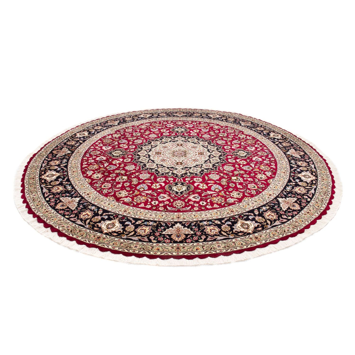 Tapis persan - Tabriz - Royal ronde  - 245 x 245 cm - rouge foncé