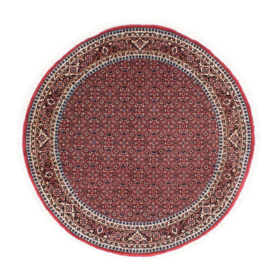 Tapis persan - Bidjar ronde  - 155 x 155 cm - rouge foncé