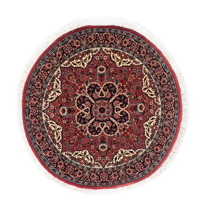 Tapis persan - Bidjar ronde  - 100 x 100 cm - rouge foncé