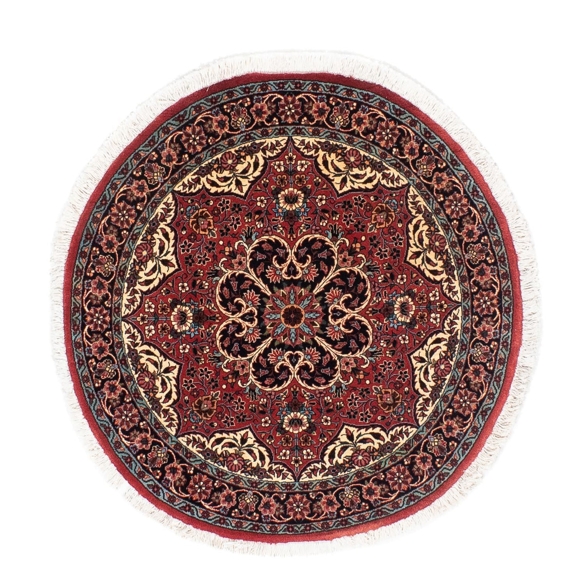 Tapis persan - Bidjar ronde  - 100 x 100 cm - rouge foncé