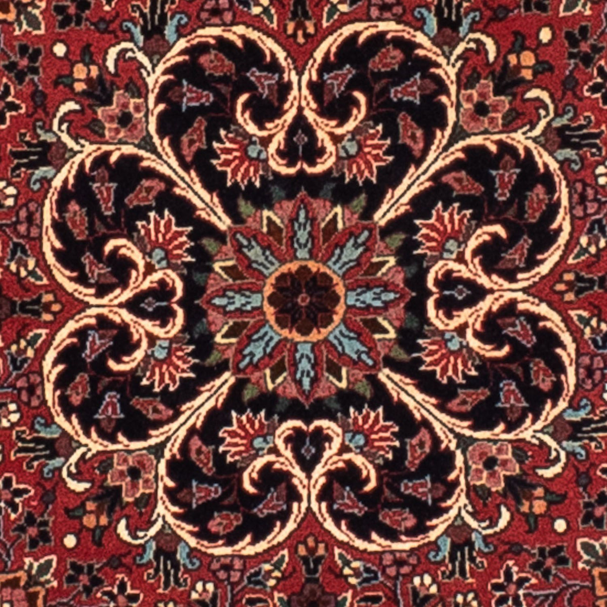 Tapis persan - Bidjar ronde  - 100 x 100 cm - rouge foncé